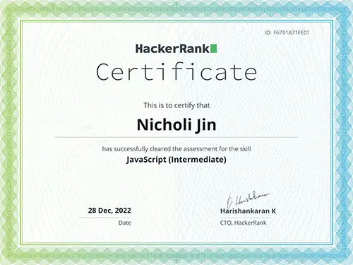 Javascript Certification