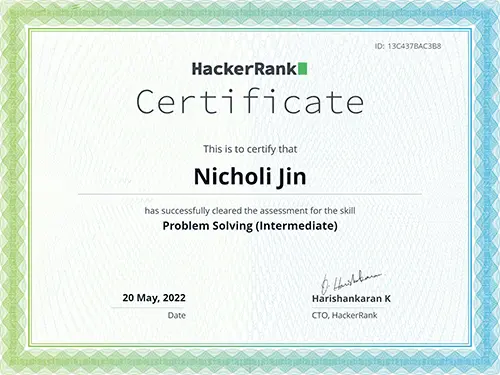 Problem Solving Certification